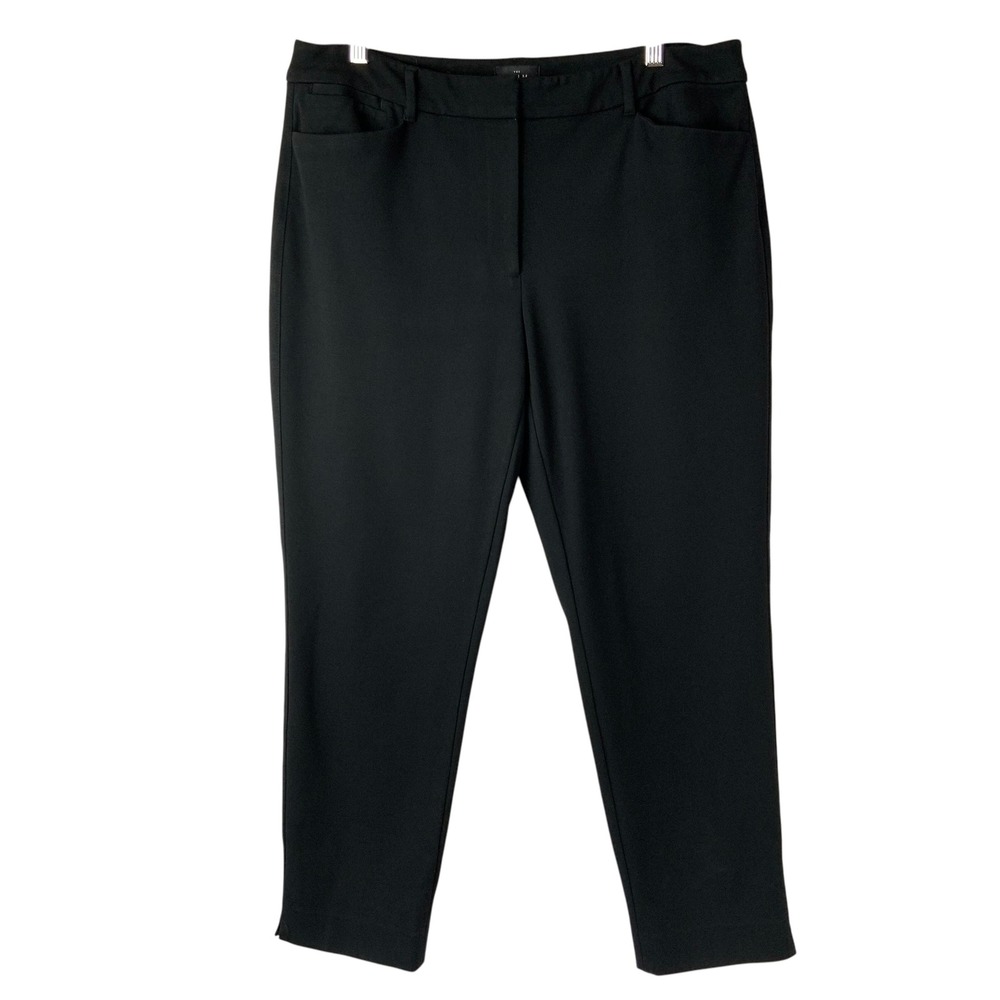 White House Black Market The Slim Ankle Black Pants 12 Zip Fly Mid Rise Tapered